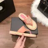 Mode broderi tofflor tweed plattform glider espadrille thong sandal slip på platta mulor sommarskor för kvinnor damer strand l4196267