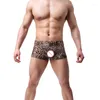 Külot 3pcs erkekler iç çamaşırı leopar boksör trunks şort külot nefes alabilen boksörler seksi