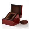 Watch Boxes Cases Baking Paint Wooden Wine Red Watch Box Bangle Leather Pillow Bracelet Box Storage Watch Holder Watch Gift Box Wholesale 230211