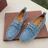 Desiner Loropiana Shoes Online Women's Shoes Thick Soled Leather Lp Loafers Soft Soled British Style Casual Shoes