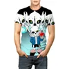 T-shirt col rond pour hommes, beau coton à manches mi-longues, imprimé Undertale Game, tendance d'été