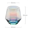 Weingläser, 300 ml, bunte geometrische Diamantform, Glasbecher, Bar, Restaurant, Wasser, Whiskey, Cocktail, Kaffeetasse, Geschirrbecher