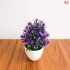 Decorative Flowers Artificial Plants Green Bonsai Small Tree Pot Fake Flower Potted Ornaments For Home Garden Decoration Wedding Party