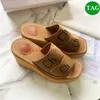 패션 슬리퍼 파리 COE Woody Espadrille 웨지 뮬 플랫폼 샌들 여성 신발 구리 화이트 블랙 베이지 핑크 디자이너 비치 슬라이드 여성 여름 슬리퍼