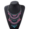 Chains Rhinestone Necklace Collar Trendy Pendant Choker Chunky Alloy Metal Statement Necklaces For Women Jewelry