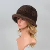 Bérets Real Hat pour femmes chapeaux de seau de conception florale Fedoras d'hiver Bons de tricot vintage Lady Soft Bonnets