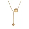 Подвесные ожерелья Классический простые шарики титановые стальные короткое ожерелье для женских корейских модных ювелирных украшений аксессуаров клавиля