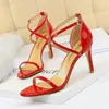 Sandals Ladies Narrow Strap Sexy High Heels Round Toe Classic Women Thin Wedding Dress Pump 8/11cm Sandalias Mujer