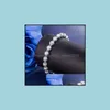 Cadena de eslabones Sier Jewelry Charm Bead Bracelets Pulsera de pareja para mujeres Regalos de boda Drop Delivery Dh2Hj