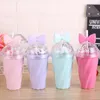 Kubki różowa dziewczyna łyżka kubka bowek romina diamentowa Twist Twiste Candy Rose Rose Purple Sky Blue Wysoka wartość butelka z wodą