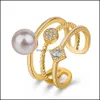 Med sidorstenar P￤rlor ringar lyxiga uts￶kta treyer justerbar ring f￶r kvinnliga gotiska smycken mode flickor ovanlig tillbeh￶r dhnqv