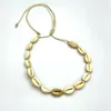 Hänge halsband puka naturlig guld färg cowrie skal halsband kvinnor vän cowry snäckskal bijoux collier femme bohemian juvelverk