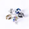 Solitaire Ring 50st/lot Mode ihåliga ringar i rostfritt stål Par Mix Style Colorf Smycken För Kvinnor Män Ingen Fade Party Present Hel Dh0Wn
