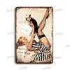 Shabby Chic Salle De Douche Affiche En Métal Enseigne En Métal Vintage Sexy Pin Up Girl Plaque En Métal Salle De Bains Décoration Accessoires Sexy Girl Poster Femme Décoration Taille 30X20 W01