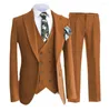 メンズスーツSolovedress Men's Suitグレースリムダブルブレストラペルビジネスミーティングウェディンググルームカスタマイズ（Blazer Vest Pants）