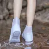 Acessórios para peças de sapatos Espalhar as capas de chuva reutilizáveis ​​Overshoes de viagem turística para caminhadas brancas à prova d'água Galoshes 230211