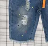 Traje de bebê anos verão criança impressão manga curta e buraco pintura spray shorts conjunto criança menino roupas