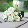 Decoratieve bloemen 31 cm Camellia Silk Artificial Flower Bouquet 10 Head Fake For Home Wedding Arrangement Decor Outdoor Garden Crafts