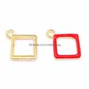 Charms 200Pcs Simple Square Shaped Enamel Geometric Pendant Diy Jewelry Accessories For Necklace Bracelet Making 15X18M Dhnlq