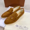 Italië ontwerper Loropiana schoenen yangjing hoge versie 2023 Nieuwe pina comfortabele lefu casual schoenen kaki bonen schoenen witte bollar yym9