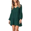 Casual Dresses Swing A-Line Long Sleeve Mini Dress For Women Flowy Plus Size Ladies Sundress