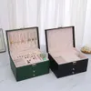 Smyckeslådor Läder Treskikts smycken Box Large Capacity Smyckelagring Luxury Style High-End Necklace Box 230211