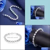 Cadena de eslabones Sier Jewelry Charm Bead Bracelets Pulsera de pareja para mujeres Regalos de boda Drop Delivery Dh2Hj