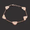 charmarmband designer smycken lyx vc bokstav 5 fyrblad blommor armband 18k guld 925 silver graverade diamant armband buc251f