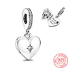 Véritable 925 Sterling Silver Openable Heart Lock Pendentif Convient pour Pandora Bracelet Femmes Fête De Mariage Bijoux En Argent