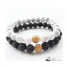 Brins Perlés Bracelet En Pierre Naturelle Bracelet Amoureux Couples Nce Jolis Bijoux Noir Blanc Perles Strand Distance Bracelets Lava Dro Dh2Ze