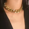 Choker Fashion Exaggerated Punk Necklace Hip Hop Big Golden Silver Plated Chunky Aluminum Thick Chain Jewelry