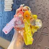 Sleutelringen Lollipop Unicorn drijvende vloeistof sleutelhanger toetsen Creative Flower Lollipop Unicorn Keychain Cartoon Oile G230210