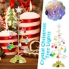 Christmas Decorations Gift Electroplating Wrought Iron Tree LED Luminous C Crystal Table Decoration Night Light