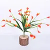 Dekorative Blumen, schöne 35 Köpfe/Strauß, Mini-künstliche Calla mit Blatt, künstliche Lilie aus Kunststoff, Wasserpflanzen, Heim- und Raumdekorationsblume