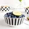Bowls Black And White Ceramic Bowl Vintage Serving S Decorative Ramenbowl Soup Noodle Pasta Rice Kitchen Dining Bar