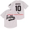 Biggie Smalls 10 Bad Boy White Baseball Jersey Includes Patch Black Fashion Double Stitched High Q