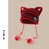 Berretto/teschio cappelli fatti a mano giapponesi fattini per gatti giapponesi pom-pom-pom-arship ragazza galliera autunno e cappelli da donna calda invernale 230211