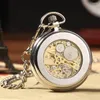 Pocket Watches Men's Smooth Transparent Watch Chains Steampunk Hand-winding Skeleton Mechanical Fob for Men Women Gifts Reloj