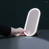 Opbergdozen 1500 mAh cosmetische spiegel meisje make -up case handheld verbanddoos led licht roteerbare sieraden organisator ijdelheid