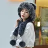 Kvinnors varma riktiga mink p￤ls hatt ushanka ryska hatt m￶ssa w riktig r￤v p￤ls halsduk