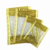 Förpackningspåse 100 st transparent ziplock säckar Plastispåsar Återanvändbara klara dragkedja Guld tryckt matlagringssäck