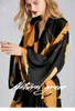 Kvinnors sömnkläder lyxiga kvinnor Robes Black Golden Printed Kimono Sashes Bathrobe Bridesmaid Morning Robe Drop Free Storlek för 80 kg