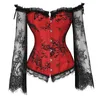 Femmes style Corsets Sexy à manches longues dentelle Corselet à lacets Bustiers Korset pour Posture fête Club mariage grande taille 242x