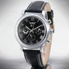 Wristwatches JARAGAR Roman Numerals Men's Watch Calendar Mechanical Fashion Trend Leather Belt