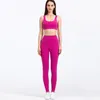 Active Set Abs loli Comfy Yoga Sport Sport Sports BH Set 2 Piece Tracksuit For Women High Waist Gym Legging vadderad Crop Top Workout kläder