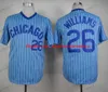Пользовательские бейсбольные майки Vintage 26 Billy Williams Mens 1968 Хлопко -серая белая синяя сшитая трикотажные майки.