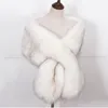 Sjaals faux bont vrouwen wraps lange pluche tippet voor vrouw luxe sjaal mantel feestjurk pluizige sjaal grote poncho bruid