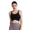 Traje de Yoga LUKITAS Fitness Sujetador deportivo Sexy Cross Straps Brathable Soft Top Push Up Mujer Gimnasio Ropa interior Nylon Running