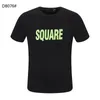 Men casual herr-t-shirts designer hip-hop polo skjorta brev tryck kort ￤rm vit krage sommarpolos toppar tee m-xxxl svart dsquareds d2 dsq ikon gg ds8075