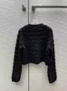 Kvinnorjackor Designer 2023 New Spring Milan Runway Sweaters Crew Neck Long Sleeve High End Jacquard Cardigan Tops